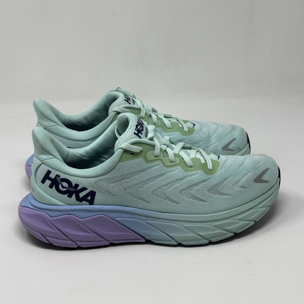 Hoka One One Arahi 6 Sneakers Shoes Womens 8.5 Green Blue Running Lightweight